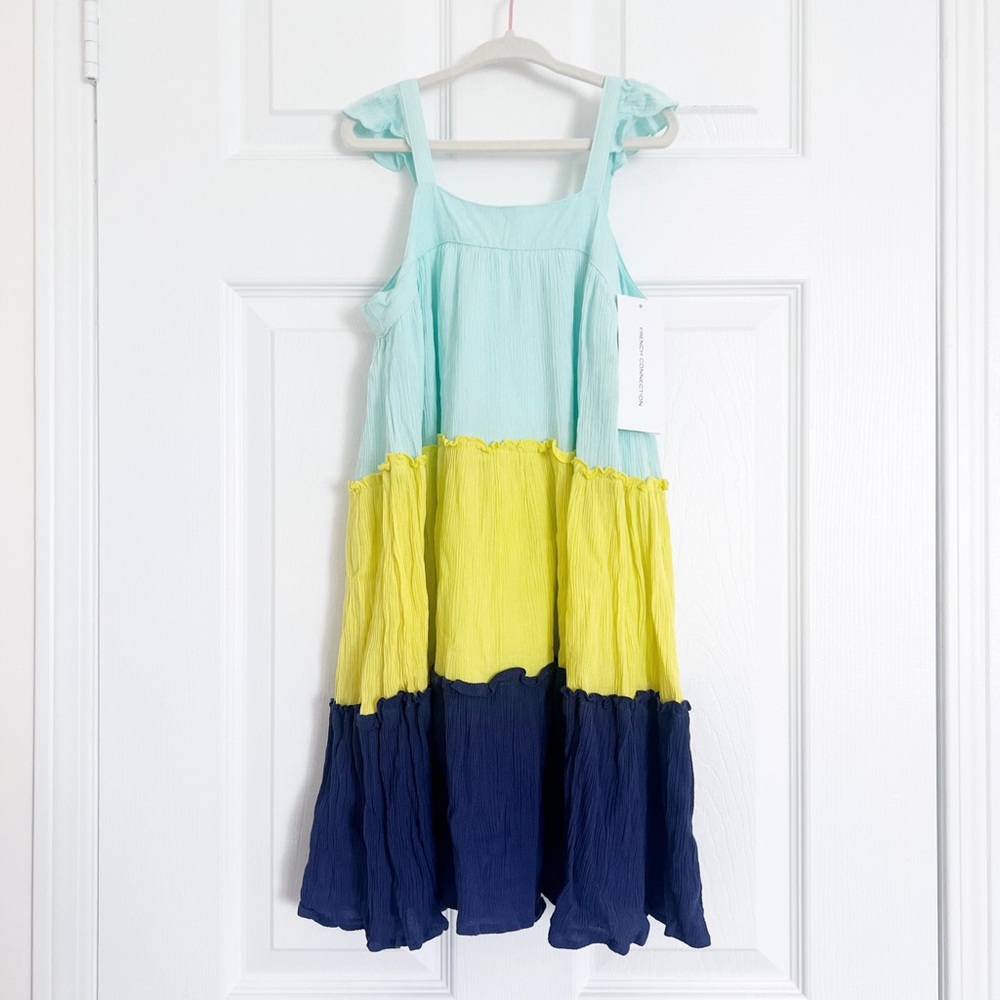 French Connection girls colour-block crepe dress